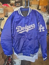 90  s Los Angeles Dodgers Full-Snap Royal Blue Satin Varsity Bomber Unisex Jacket