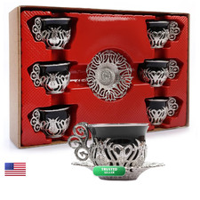Alisveristime 12 Pc Turkish Greek Arabic Coffee Espresso Cup Saucer Porcelain