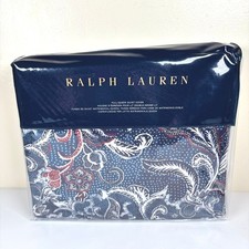 Ralph Lauren Mirabelle Full/Queen Duvet Cover Indigo Blue 100 Cotton 92x96 NEW