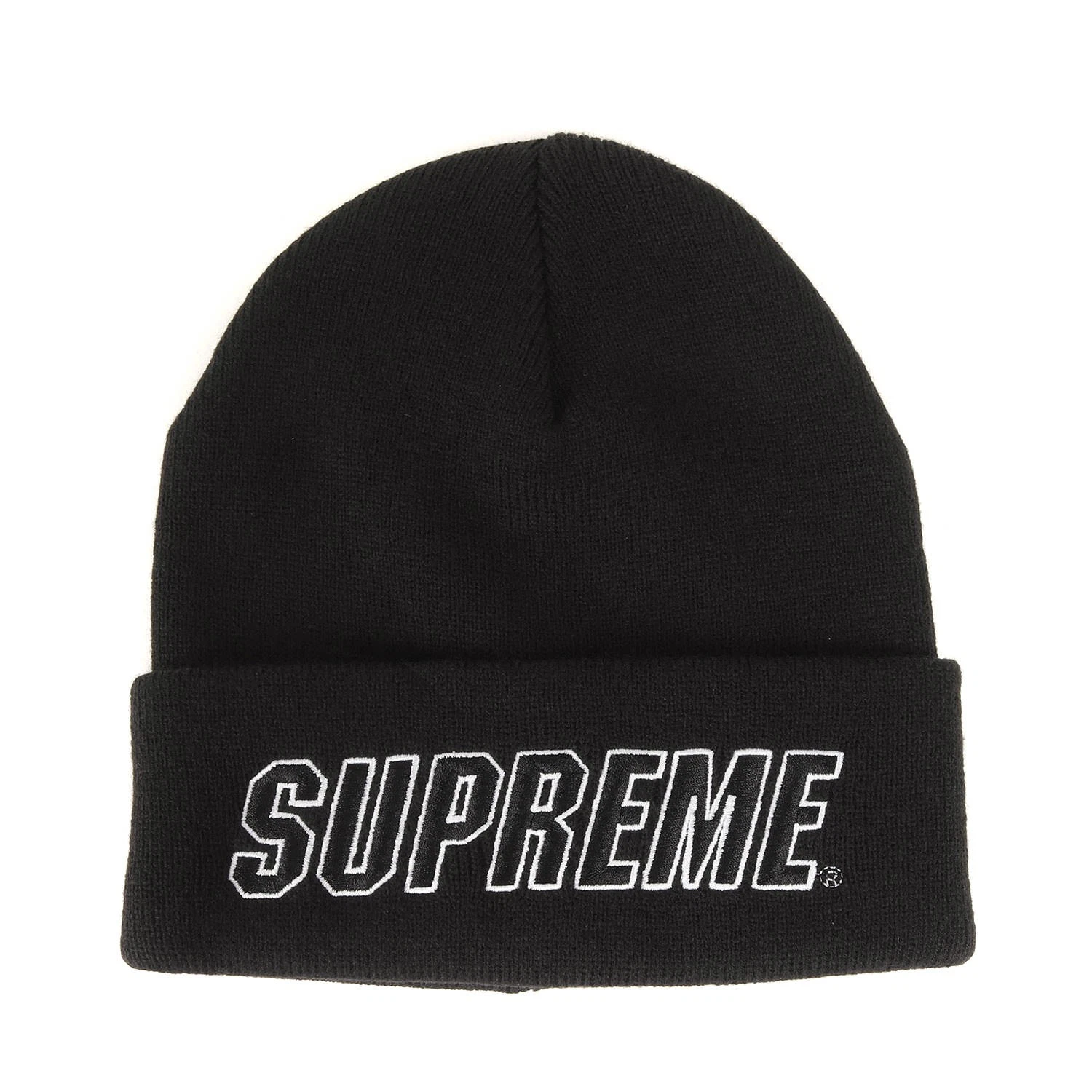 Bonnet tricoté Supreme 23AW logo oblique noir acrylique enfants occasion