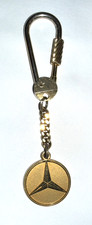 Mercedes Benz Keychain Gold Vintage Emblem Logo Car Key Ring