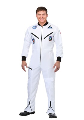 Adult White Astronaut Nasa Space Explorer Uniform Jumpsuit SIZE L