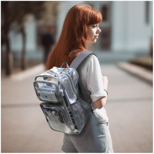 Waterproof Transparent School Bag Large Capacity Student School Bag Travel - Picture 9 of 14
