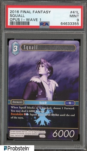 2016 Final Fantasy Opus I Wave 1 #41L Squall PSA 9 MINT