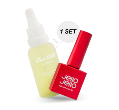 Jello Jello Peel Off Base Gel 10ml+Exclusive One Kill Remover 30ml SET Free SHIP