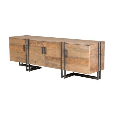 79 Sideboard Buffet Cabinet Solid Reclaimed Pine Iron Decorative Ebay