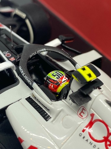 1:43 scale Minichamps Haas VF-20 F1 Model Car Mick Schumacher Abu Dhabi GP 2020 - Picture 3 of 7