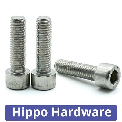 HIPPO HARDWARE 10mm M10 Socket Allen Cap Screw Hex Head Allen Bolts A2 Stainless Steel DIN 912