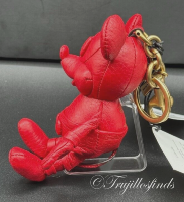 Coach x Disney Mickey Mouse Bag Charm Key Fob Electric Red CO325  