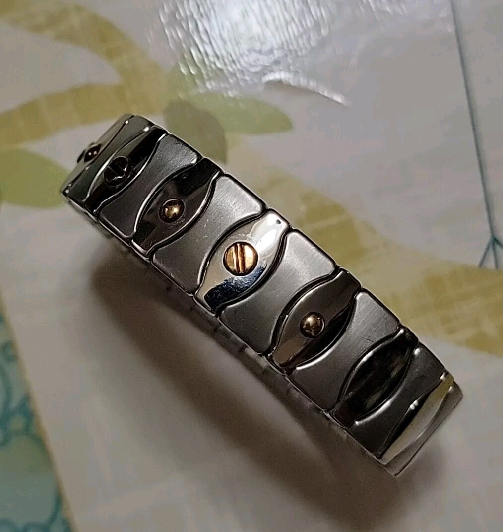 MANUEL ZED Stainless Steel 18K GOLD Stretch Expansion BRACELET