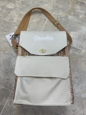 Picnic Time Corsica Wine Cheese Picnic Basket Tote Bag Beige Canvas Beaches Logo