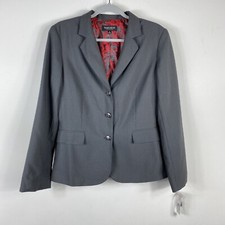 John Meyer Blazer 10 Suit Jacket Gray Business Work Career Three-Button