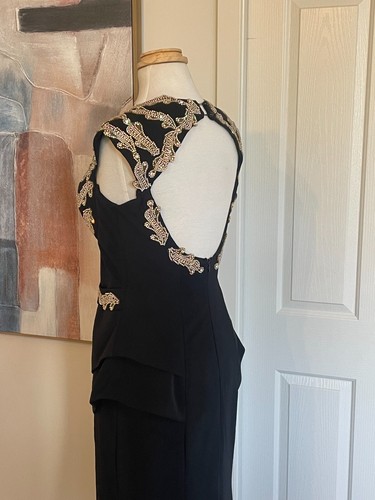 Womens Dress Elegant Azara Black Formal Dress with Rhinestone/Diamantes Size 12 - Picture 15 of 24