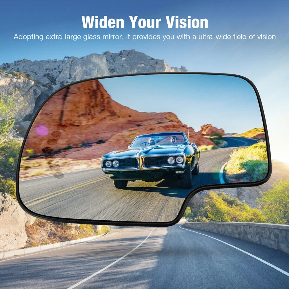 Mirror Glass Heated Turn Signal Driver Side LH for 2003-2007 Chevy GMC Cadillac Foto 4 de 4