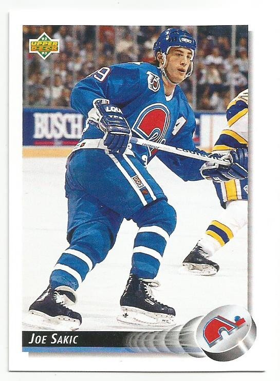 JOE SAKIC 1992-93 UPPER DECK CARD NM-MT+ CONDITION QUEBEC