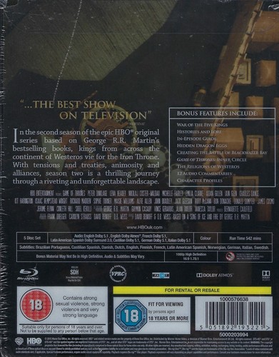 Game of Thrones: The Complete Second Season SteelBook w/Magnet (Region Free UK) - Picture 2 of 2