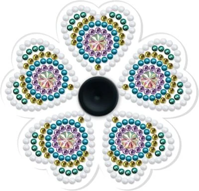 SYNTEGO 5D DIY Hearts Fidget Spinner Diamond Art Kit Glow in Dark Approx 8cm x 8cm