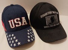 USA  Stand For The Flag cap Lot of 2 Patriotic Snapback Hat
