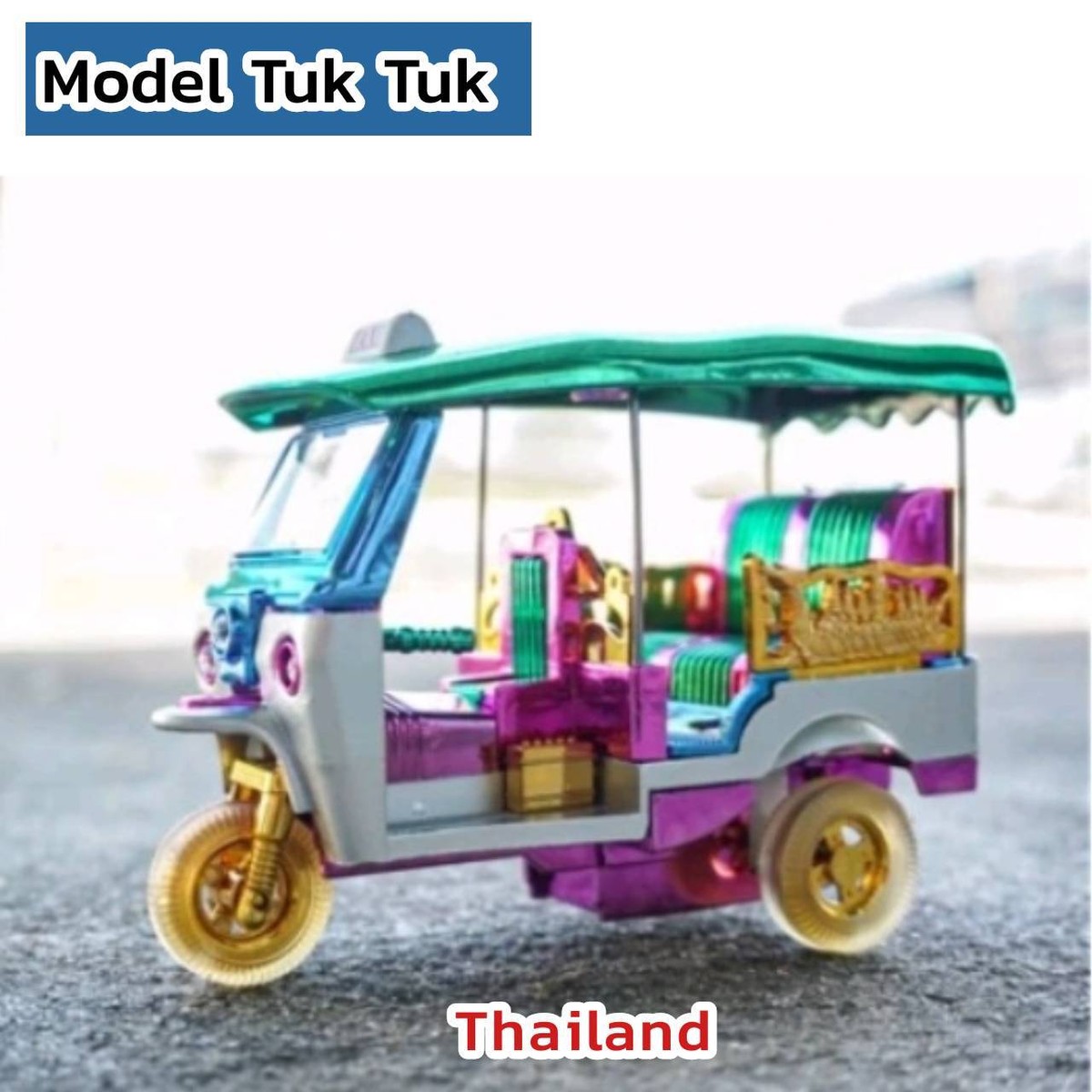 Tuk Tuk Taxi Thailand Model Tricycle Toy Handmade Thai Souvenir
