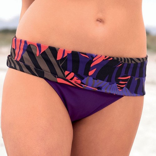 Panache Swimwear Suzette Folded Bikini Brief/Bottoms Purple/Multi SW0687 - Picture 1 of 2