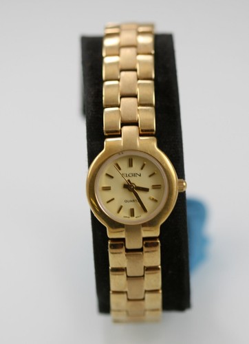 Elgin Women Watch Stainless Steel Gold Water Resistant Beige Battery Quartz - 第 1/6 張圖片
