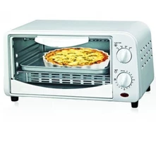 Courant 4-Slice Countertop compact Toaster Oven - Bake Broil Toast, White