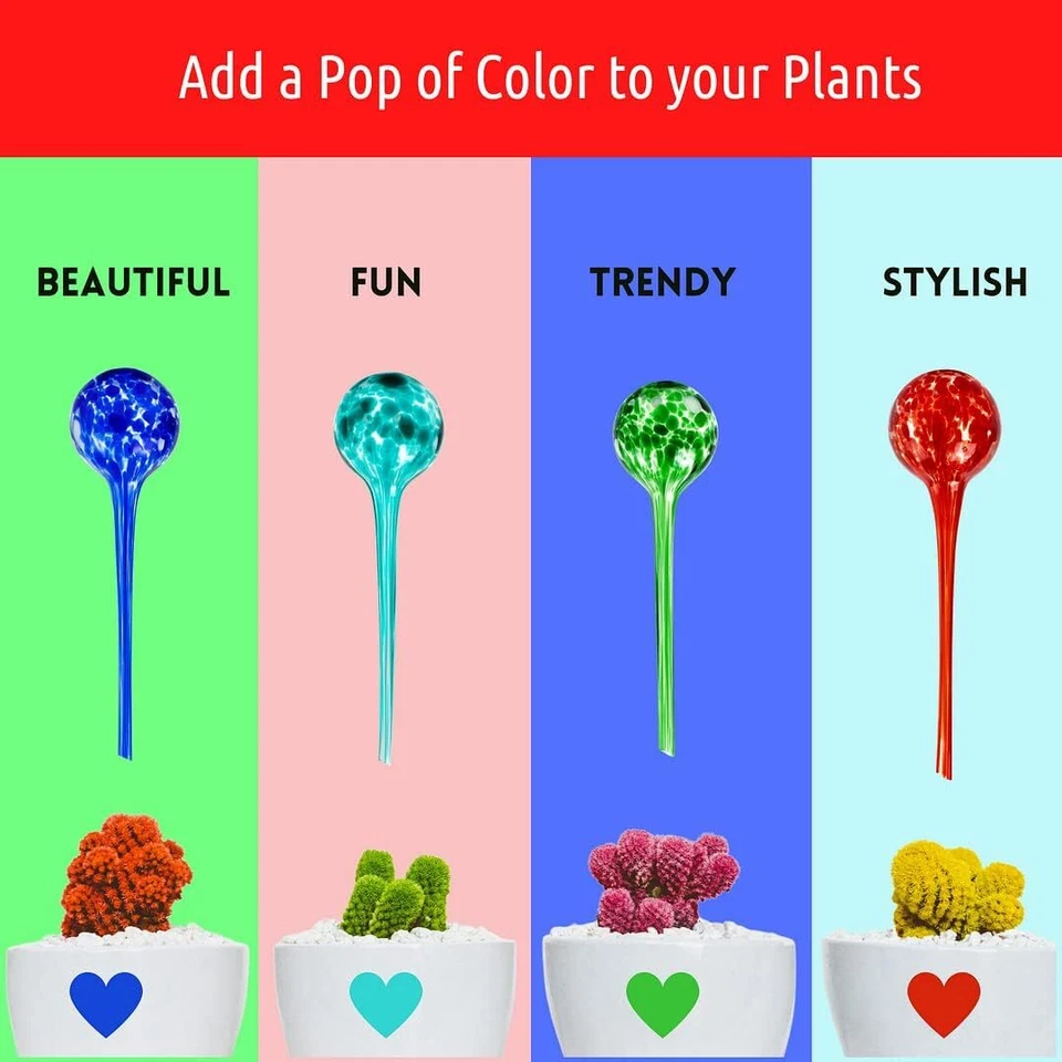 Globos de riego de plantas Lgl 4 piezas. Insertos decorativos para maceta auto riego Mad Foto 3 de 4