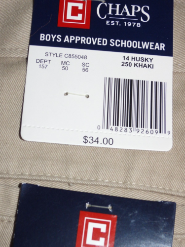 Chaps NWT Pants Khaki Plain Front-Adj Waist-Size 14 Husky FREE SHIP (msrp $34) - Picture 6 of 8