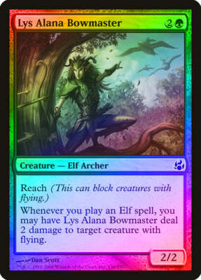 Magic: The Gathering - Lys Alana Bowmaster Card (Morningtide Expansion) - Green Elf Archer Creature - View #11