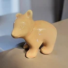 Vintage Shawnee Pottery Bear Cub  Pale Pink Peach Figurine MCM Retro 3.25"x3.25"