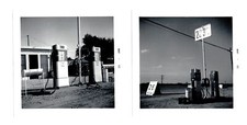 Found Photos Gas Station Pumps Monahans Texas J.J. Taylor 1962 B&W 2 Snapshots