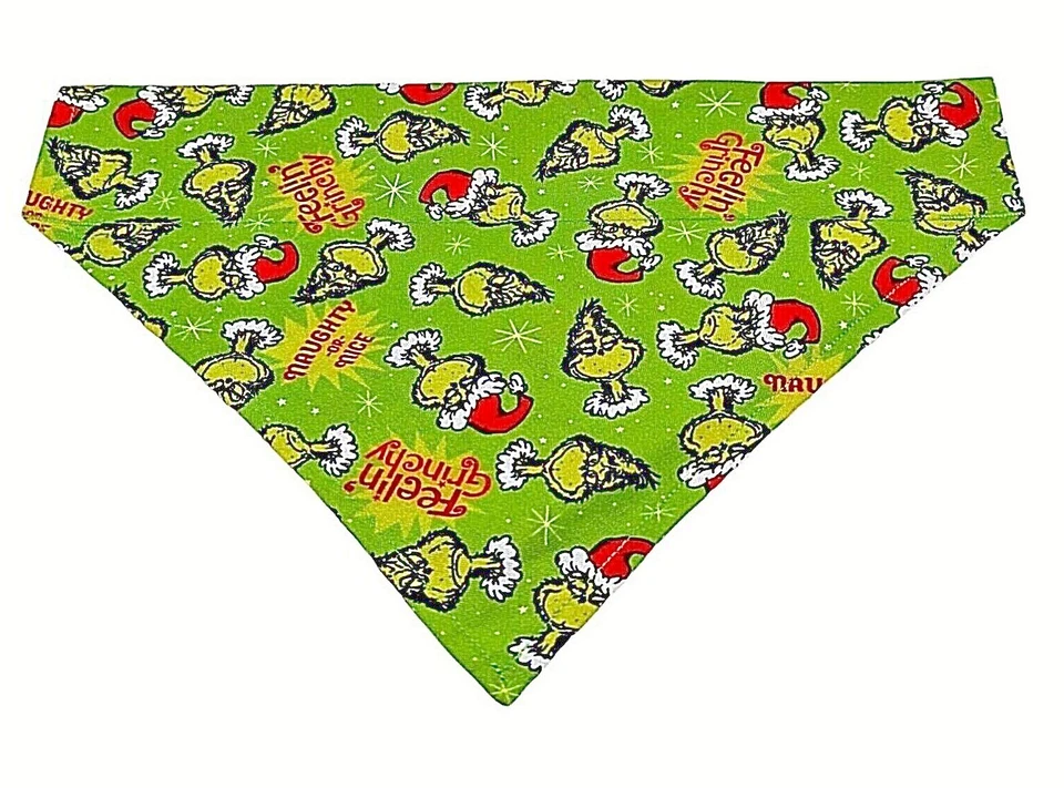 Pañuelo de Navidad para perro Grinch sobre el cuello Cindy Lou pañuelos bufanda deslizable Foto 4 de 4