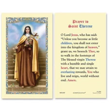 St. Therese of Lisieux Holy Card - 25/pack by Ambrosiana NEW Laminated