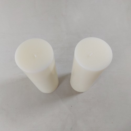 Pillar Candles Set of Two Unscented 20cm Height Church Candle Long Burning Time - Picture 3 of 7