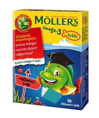 7070866026141 Möller's Omega-3 Rybki żelki z kwasami omega-3 i witaminą D3 dla d