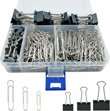 340 PCS Paper Clips and Binder Clips Assorted Sizes, Large Medium Small Silver P