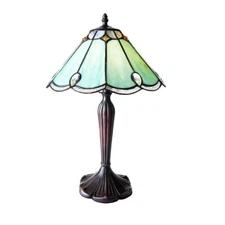 Tiffany Style Stained GlassAccent Night Light Table Lamp 12" Shade 19" Tall