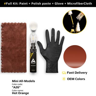Touch up Paint for Mini Code: A26 Hot Orange Professional Quality Repair