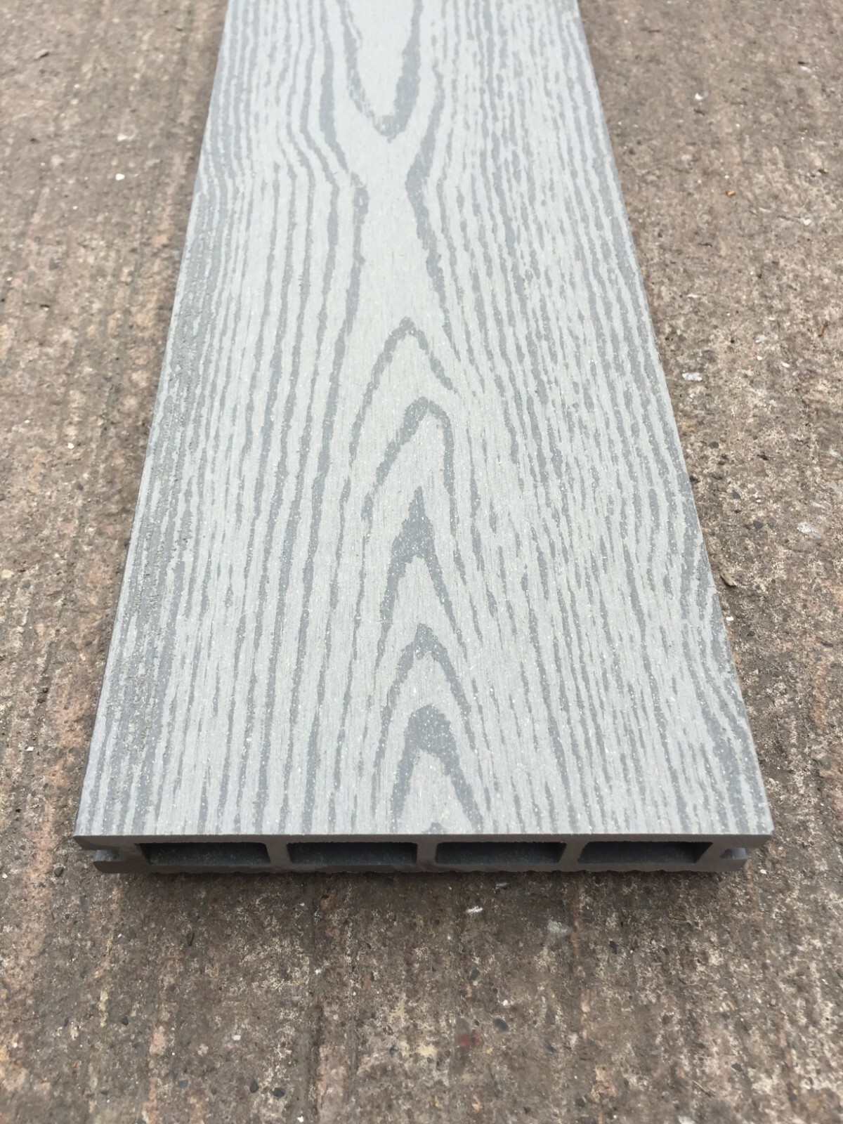 2.75m Composite WPC Plastic Decking Boards Grey DIY Easy Fit Balcony