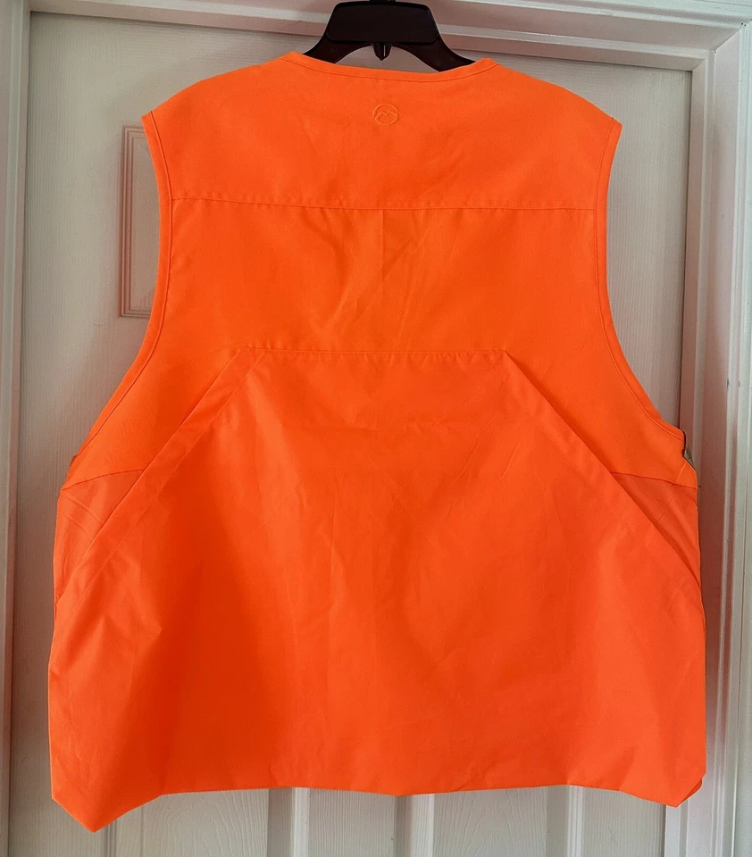 NWT Magellan Outdoors Game Vest Mens Blaze Orange Zip Up Hunting With Game Bag - Image 3 of 3