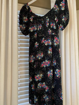 Anthropologie Black Floral Midi Dress NWOT Womens Size 4 | eBay Anthropologie Black Floral Midi Dress NWOT Womens Size 4 | eBay