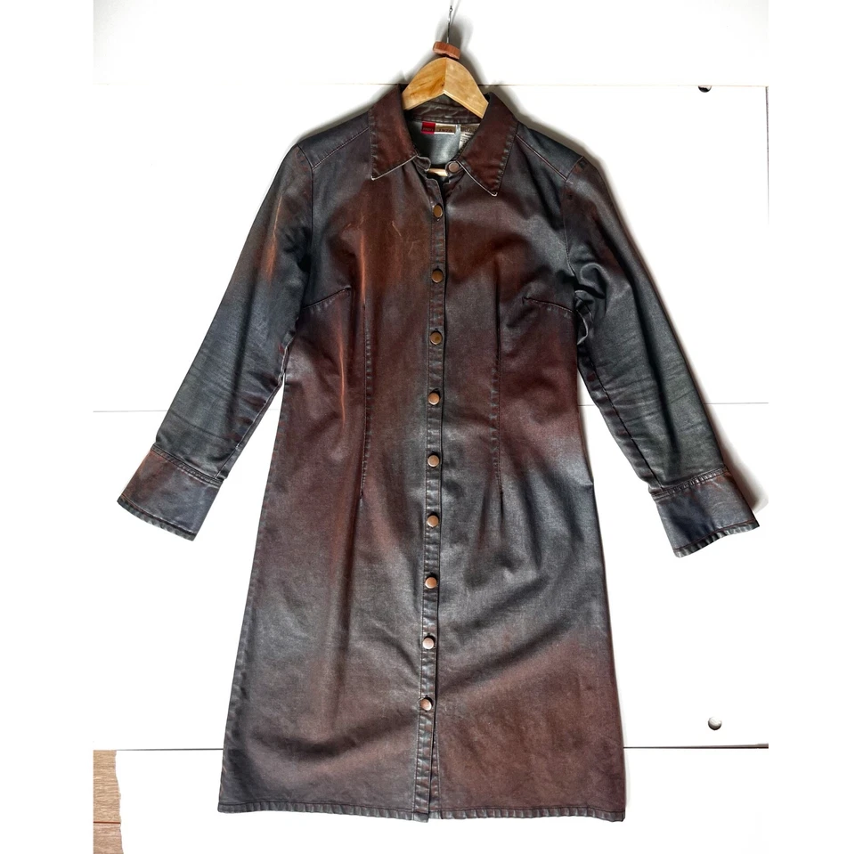 Petrol Wash Denim Dress Faded Glory 1972 Special Edition Vintage - Image 3 of 4