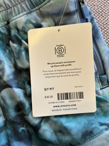NWT Athleta Girl All Play 3" Short Solarize Cottage Blue Size Small 7 - Picture 3 of 3
