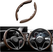 Car Steering Wheel Cover, Anti-Skid Breathable Leather Segmented Color: Coffee