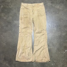 Vintage 70s Maverick Tan Buttonfly Bell Bottom Pants 31x29 1970s True Vintage