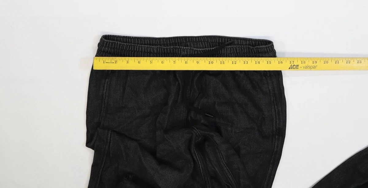 Pantalones para mujer H&M S negros de mezclilla cintura elástica con puños cordón nuevos con etiquetas