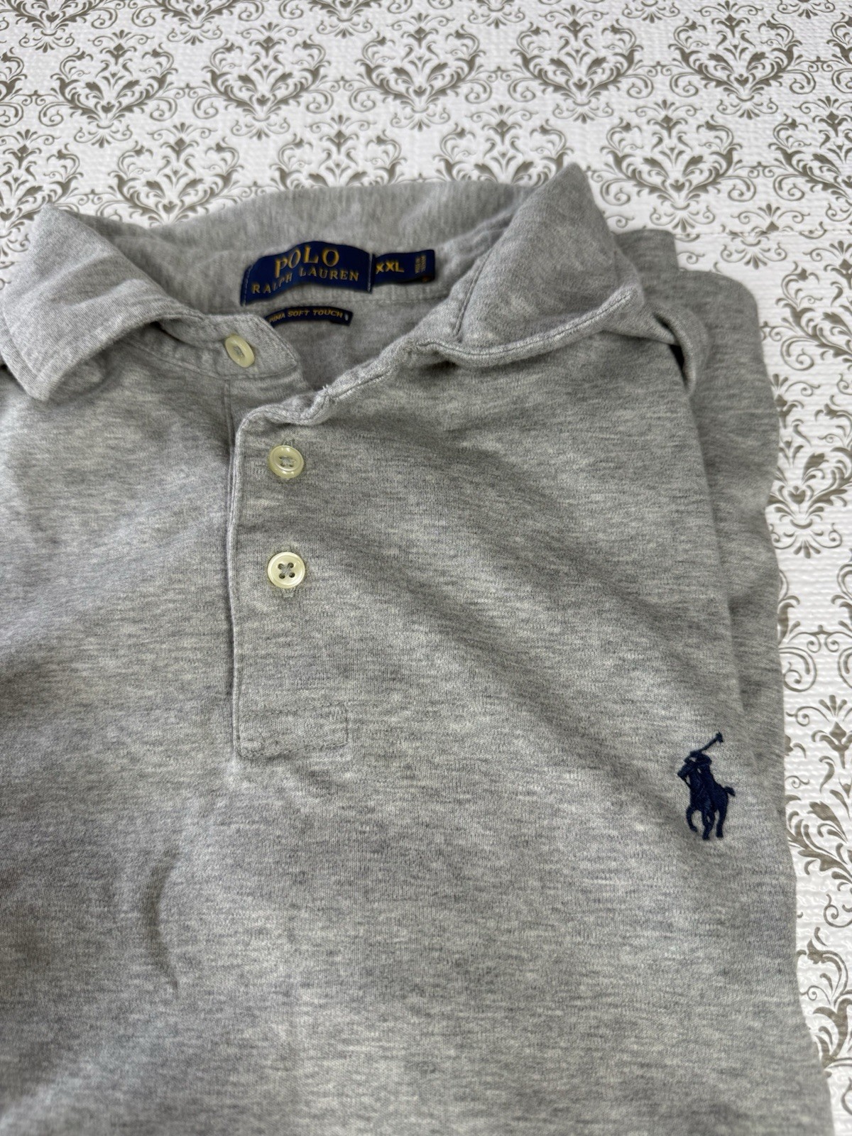 Polo Ralph Lauren uomo 2XL maglia cotone morbido manica corta colletto camicia carne pony