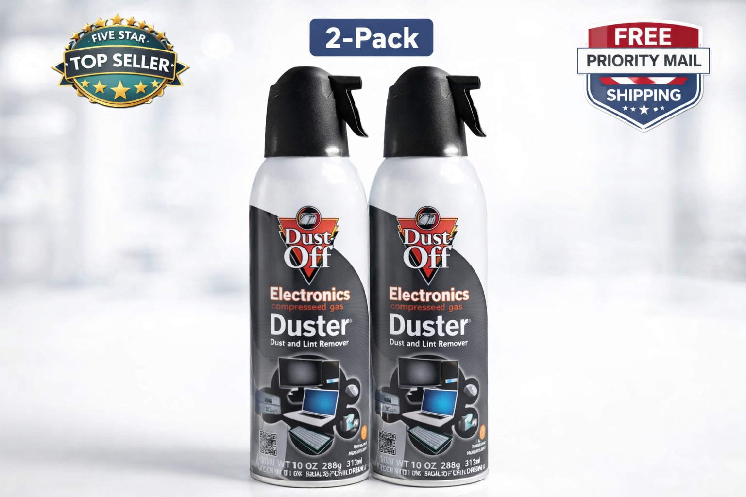 Dust-Off Electronics Compressed Air Duster by Falcon 10 oz &ndash; 2 Pack