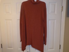 TERRA & SKY BROWN COWL SHARK BITE TUNIC SZ:0X (14W )
