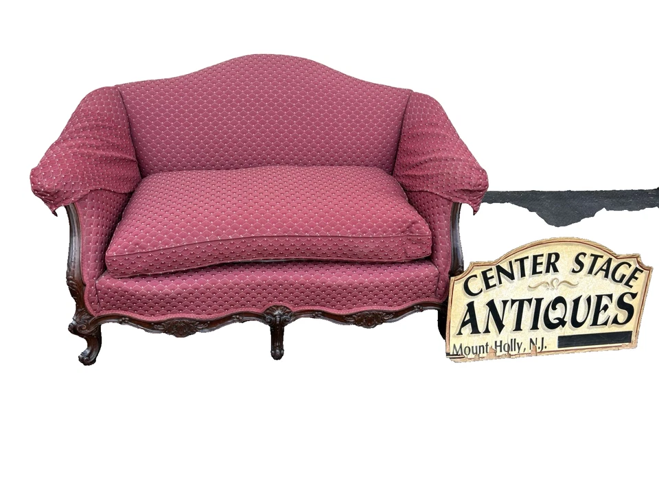 66703   Antique CUSTOM CRAFTED Louis XV Loveseat Sofa Couch Settee - Image 2 of 4